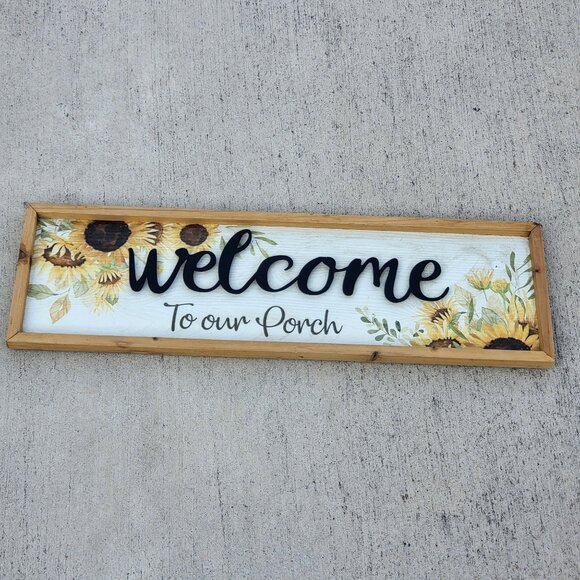 Rectangular Welcome To Our Porch Wooden Sign - Picture 1 of 16